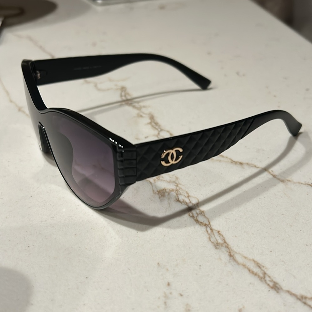Chanel Black Quilted Sunglasses